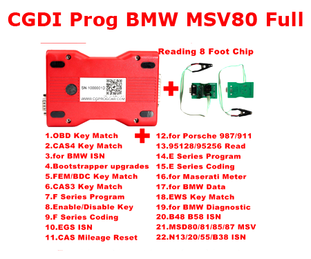 CGDI Prog BMW MSV80 Key Programmer for BMW CAS1 CAS2 CAS3 CAS3+ CAS4 CAS4+ FEM BDC Full Version