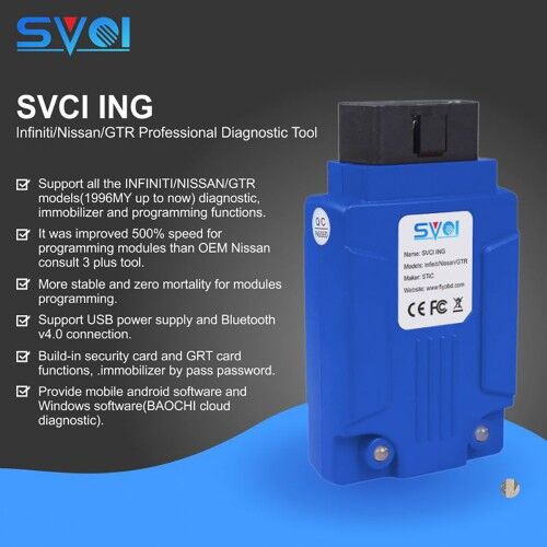 SVCI ING Infiniti/Nissan/GTR Professional Diagnostic Tool Support Programming Update Version of Nissan Consult-3 Plus
